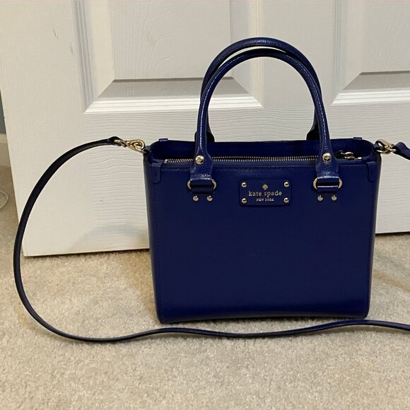 Kate Spade Blue Leather Handbag (Tote or Shoulder Bag) - Picture 5 of 14